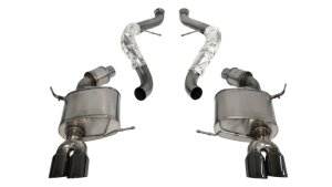 BMW M3 Performance Exhaust - Rear - CORSA Performance - Cat-Back Sport with Dual Rear Exit and Twin 3.0in. Black PVD Pro-Series Tips - Black - `08-`12